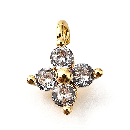 Brass Micro Pave Cubic Zirconia Pendants KK-D356-07D-G-1