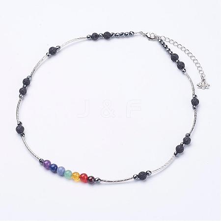 Yoga Chakra Jewelry NJEW-JN01947-01-1