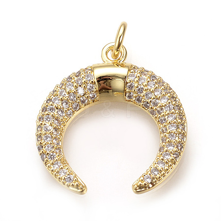 Brass Micro Pave Cubic Zirconia Pendants ZIRC-Q013-37G-1