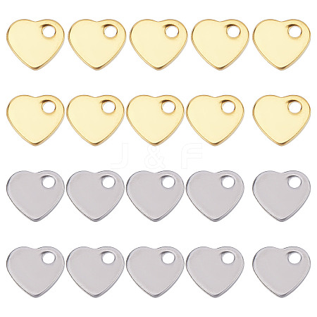 SUNNYCLUE 120Pcs 2 Colors 201 Stainless Steel Charms STAS-SC0004-69-1