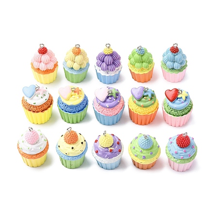 Opaque Resin Pendants X-RESI-K049-03-1