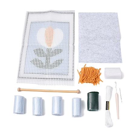 Polycotton Latch Hook Flower Pattern Tapestry Kit PW-WG29706-01-1