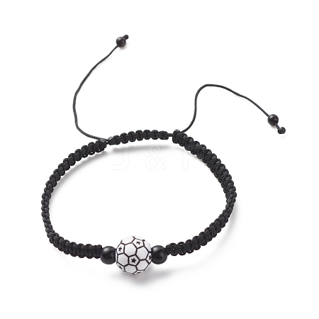 Acrylic Braided Bead Bracelet BJEW-JB08552-04-1