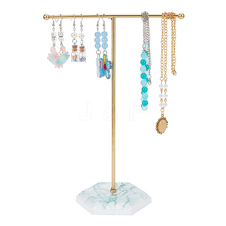 Golden Tone T Bar Iron Earring Displays Stands EDIS-WH0035-23A-1