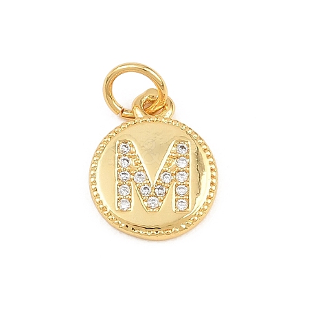 Brass Micro Pave Clear Cubic Zirconia Charms CU-CBA56CE-12G-M-1