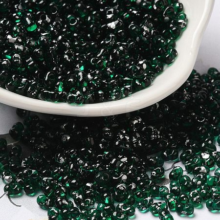 Spray Painted Glass Seed Beads SEED-F005-10A-01-1