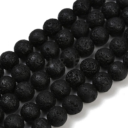 Synthetic Lava Rock Beads Strands G-S397-D01-10mm-1