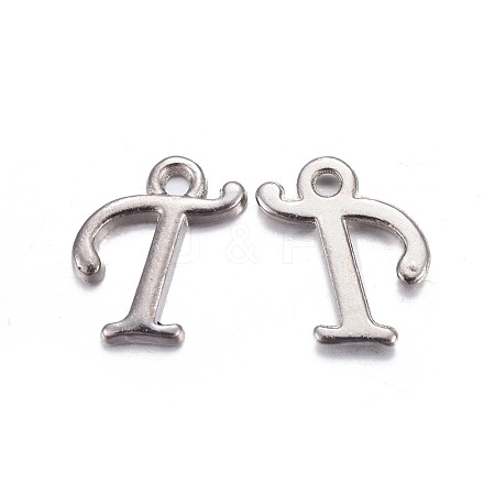 Platinum Plated Alloy Letter Pendants PALLOY-J718-01P-T-1