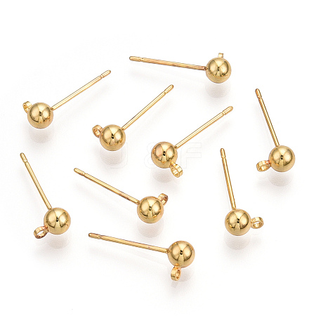 Brass Stud Earring Findings LS-X-KK-I649-10G-NF-1