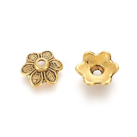 Tibetan Style Caps TIBEB-EA494Y-AG-FF-1