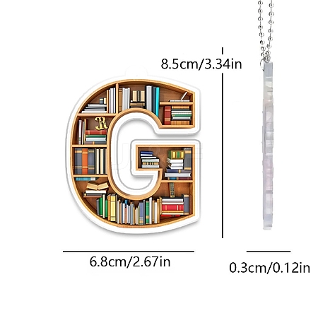 Acrylic Letter Shaped Book Shelf Pendant Decorations PW-WG0114B-07-1