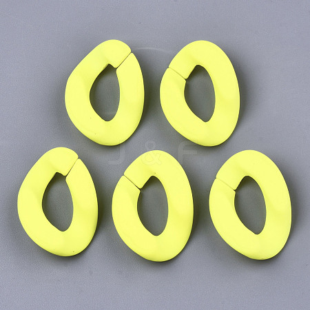 Opaque Spray Painted Acrylic Linking Rings OACR-R249-03D-1