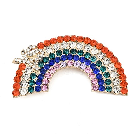 Rainbow Shape Rhinestone Brooches JEWB-S030-04-1