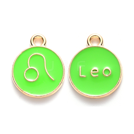 Alloy Enamel Pendants ENAM-S124-01B-06G-1