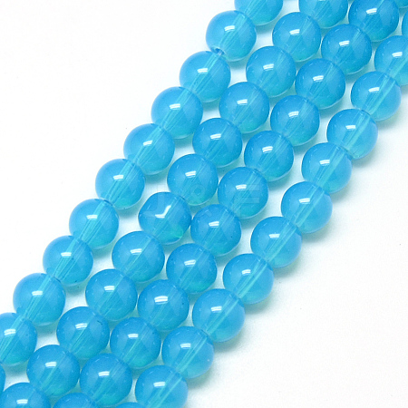 Baking Paint Glass Beads Strands LS-DGLA-Q023-10mm-DB25-1