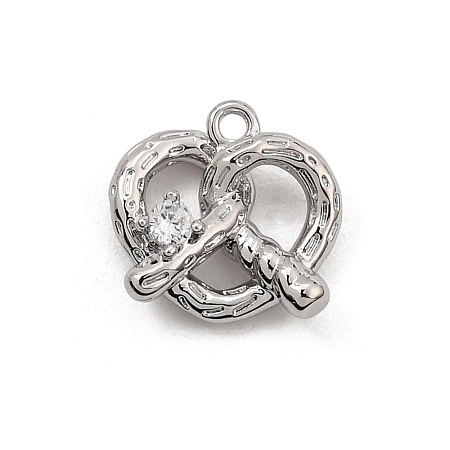 Brass Micro Pave Clear Cubic Zirconia Charms CU-CBA3D76-06P-1