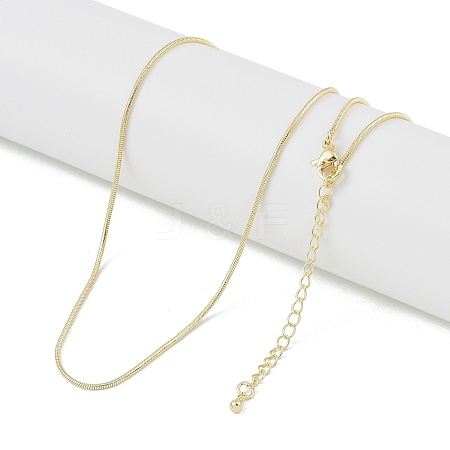 Brass Round Snake Chain Necklaces NJEW-U008-02G-1