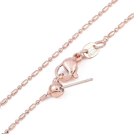 1mm Rack Plating Brass Column Link Chain Adjustable Slider Necklaces for Women Men MAK-L044-54RG-1