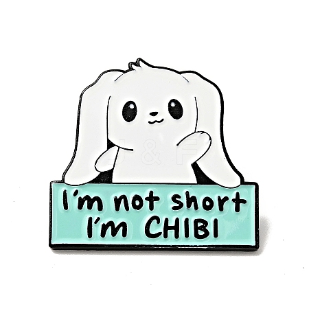 Word I'm Not Short I'm CHIBI Enamel Pin JEWB-C017-01B-1