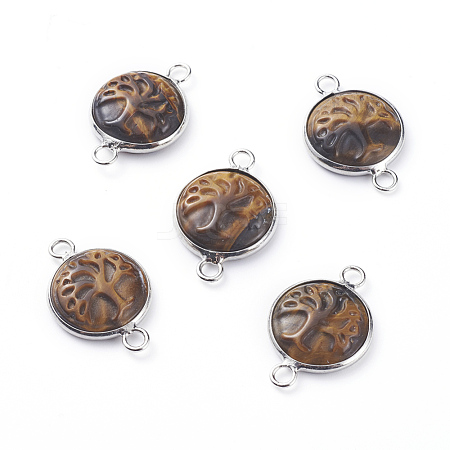 Natural Tiger Eye Links connectors G-G807-F02-1