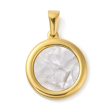 Resin Imitation White Shell Pendants STAS-R229-10E-G-1