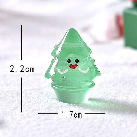 Luminous Resin Smile Face Christmas Tree Figurines PW-WGAF978-06-1