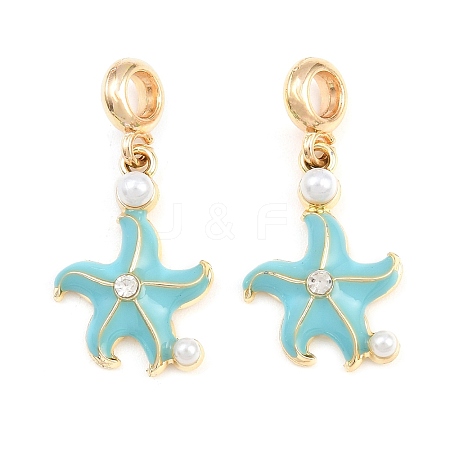 Alloy Enamel European Dangle Charms AL-CBAC2D3-01G-01-1