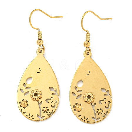 Ion Plating(IP) 304 Stainless Steel Dangle Earrings for Women EJEW-E304-01G-1