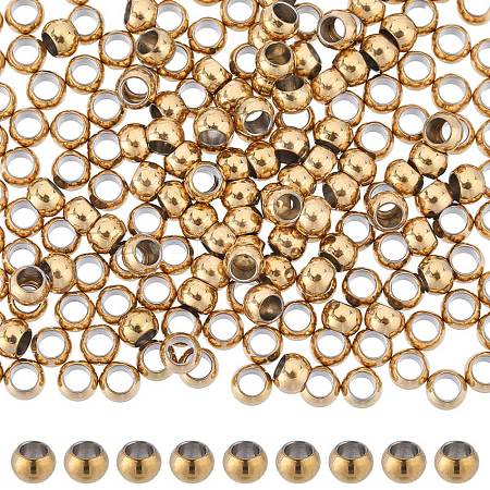 SUNNYCLUE 200Pcs Vacuum Plating 304 Stainless Steel Spacer Beads STAS-SC0006-89B-1