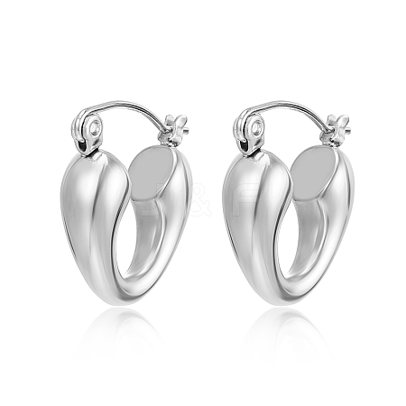 Minimalist Stainless Steel Hoop Earrings for Women's Daily Fashion Wear LW6635-2-1