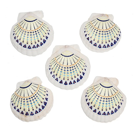 Printed Natural Shell Big Pendants SH-CBA93AD-19G-1