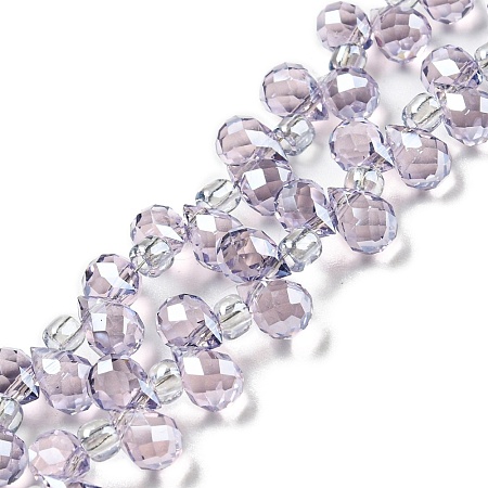 Electroplate Transparent Glass Beads Strands EGLA-P052-01A-PL04-1