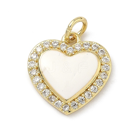 Brass Micro Pave Clear Cubic Zirconia Pendants KK-H255-08G-01-1