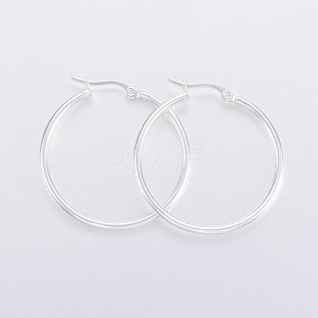 304 Stainless Steel Hoop Earrings EJEW-H327-01E-1