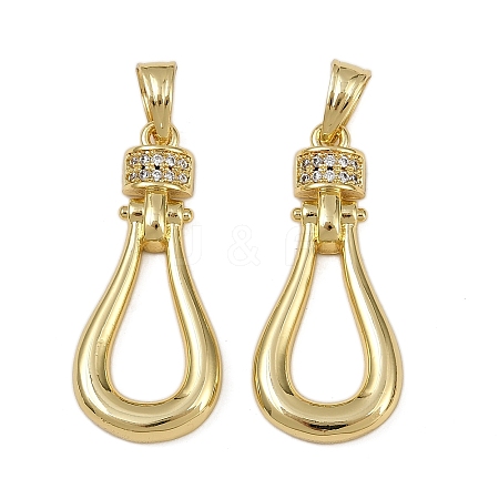 Brass Micro Pave Cubic Zirconia Pendants KK-I358-052G-1