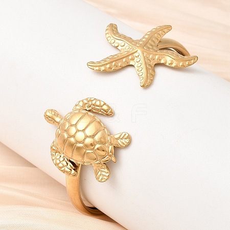304 Stainless Steel Cuff Bangles BJEW-L719-03A-G-1