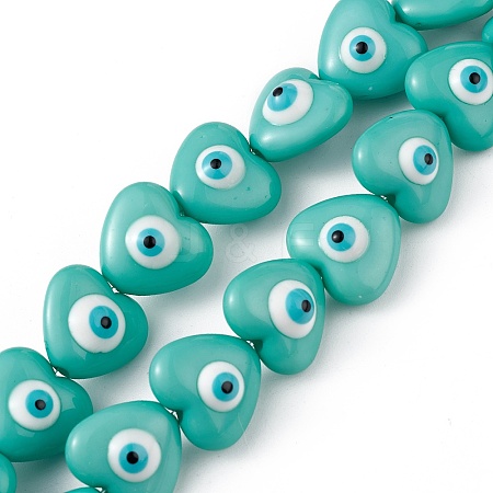 Evil Eye Resin Beads Strands RESI-F040-01H-1