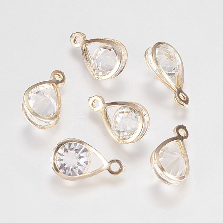 Glass Rhinestone Pendants X-IFIN-F144-24G-1