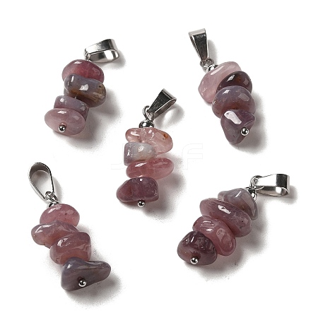 Natural Purple Aventurine Chip Pendants G-H307-07P-09-1