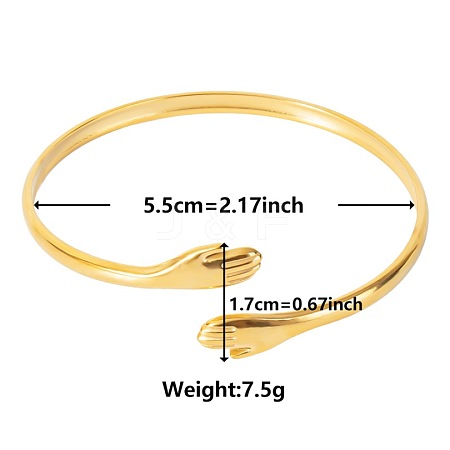 Elegant and Stylish Design Palm/Hug 304 Stainless Steel Cuff Bangles for Women KC2455-2-1