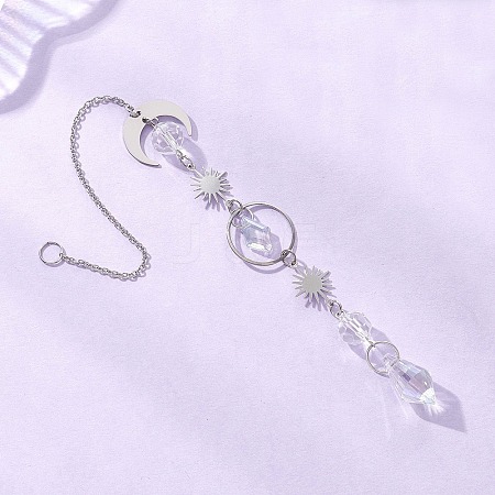 Glass Hanging Suncatchers HJEW-JM04530-1