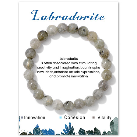 Natural Labradorite Beaded Stretch Bracelets PW-WG7FE75-09-1