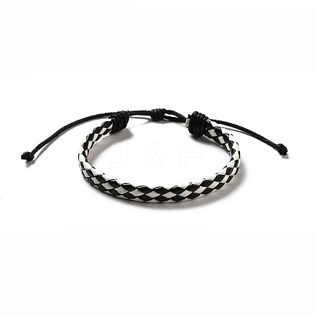 PU Imitation Leather Braided Cord Bracelets for Women BJEW-M290-01J-1