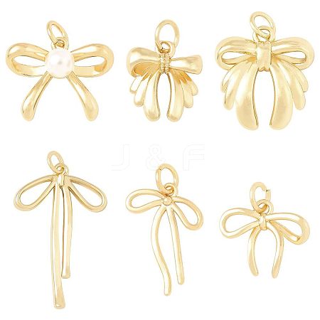 18Pcs 6 Styles Brass Pendants KK-BBC0022-50-1