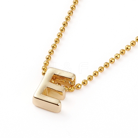 Golden Plated Brass Initial Pendant Necklaces NJEW-JN03299-04-1