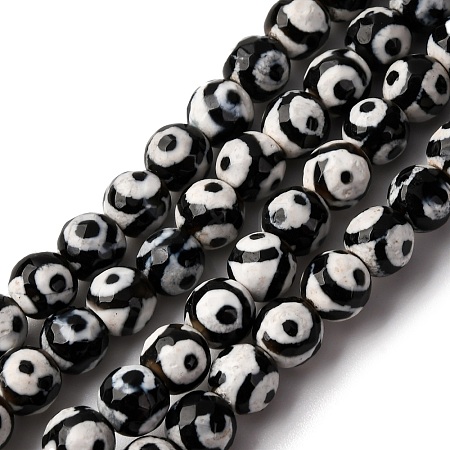 Tibetan Style 3-Eye dZi Beads TDZI-G341-6mm-08-1