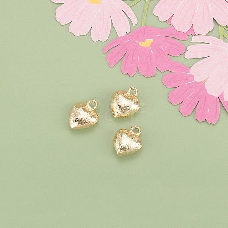 Three-Dimensional Heart Brass Pendants KK-V006-03G-02-1