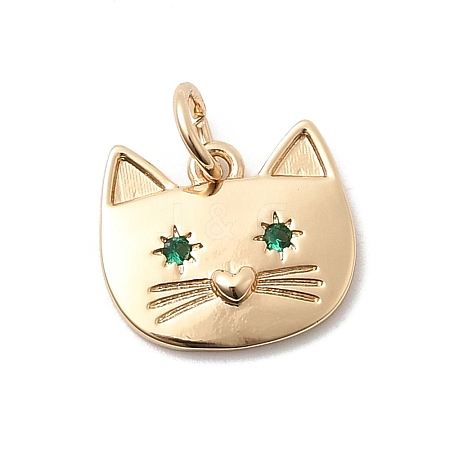 Brass Rhinestone Pendants KK-H253-03G-1