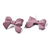 Spray Painted CCB Plastic Bowknot Stud Earring Findings CCB-Q091-07F-2