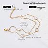 304 Stainless Steel Natural White Shell Link 2-Strand Bracelets for Women YA2054-5-1